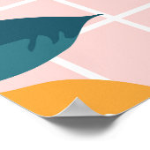 Zitronen, Retrogeometrie, nahtloses Sommermuster. Poster (Ecke)