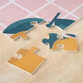 Zitronen, Retrogeometrie, nahtloses Sommermuster. Puzzle (Seite)