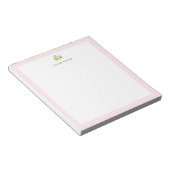 Zitronen-Rosa-Gingham-Rand personalisiert Notizblock (angewinkelt)
