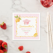 Zitronen rosa Schleife Abschlussfeier Papier Servi Serviette (Beispiel)