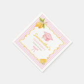 Zitronen rosa Schleife Abschlussfeier Papier Servi Serviette (Ecke)