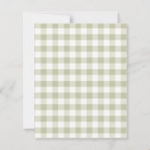 Zitronen Salbei Gingham Geburtstagseinladung (Rückseite)