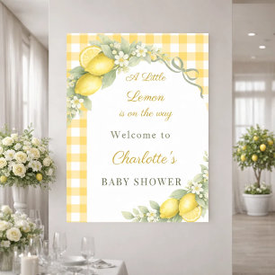 Zitronen Salbei Gingham-Schleife Garten Geburtstag Poster