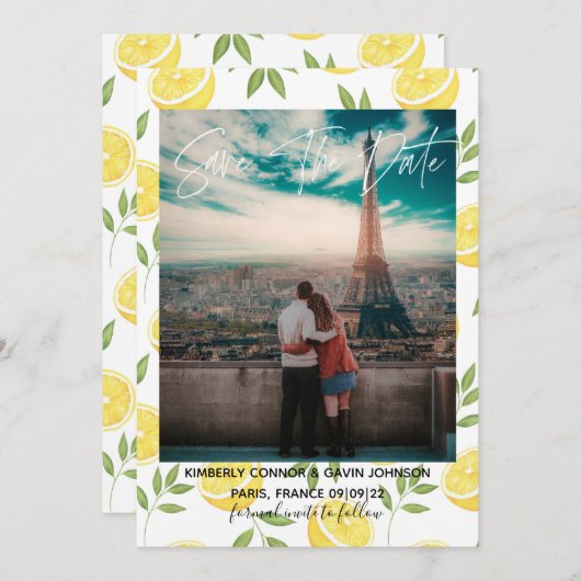 Zitronen | SAVE THE DATE (Vorne/Hinten)