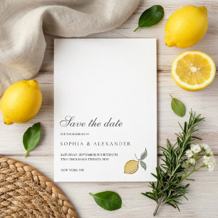 Zitronen Save-the-Date Hochzeitskarte   Amalfiküst Einladung