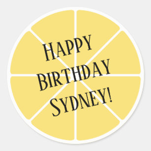 Zitronen-Scheibe-Aufkleber Runder Aufkleber