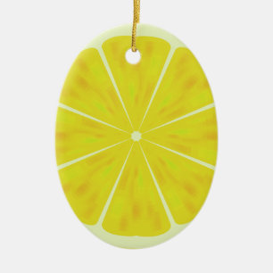 Zitronen-Scheibe Keramik Ornament