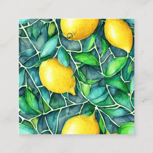 Zitronen sind eine Art Zitrusfrüchte, die weit ver Quadratische Visitenkarte (Vorderseite)