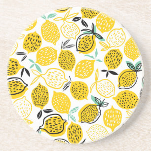 Zitronen-Sommer-Design Vintage-Illustration Getränkeuntersetzer