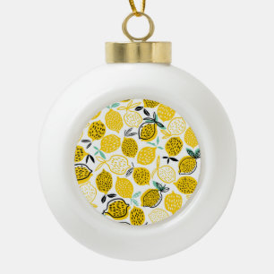 Zitronen-Sommer-Design-Vintage-Illustration Keramik Kugel-Ornament