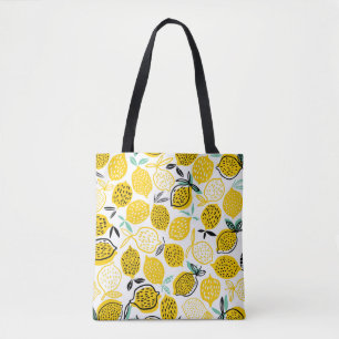 Zitronen-Sommer-Design-Vintage-Illustration Tasche