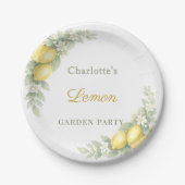 Zitronen-Sommer-Gartenparty Pappteller (Vorderseite)