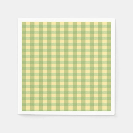 Zitronen-Sommer-Gingham-Karo-Papier-Serviette Serviette (Vorderseite)