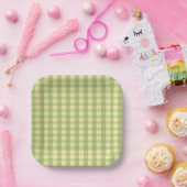 Zitronen-Sommer-Gingham-Karo-Papierplatte Pappteller (Party)