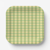 Zitronen-Sommer-Gingham-Karo-Papierplatte Pappteller (Vorderseite)