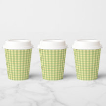 Zitronen-Sommer-Gingham-Muster-Papierbecher