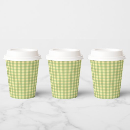 Zitronen-Sommer-Gingham-Muster-Papierbecher Pappbecher (Multi)
