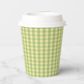 Zitronen-Sommer-Gingham-Muster-Papierbecher Pappbecher (Rückseite)