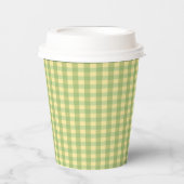 Zitronen-Sommer-Gingham-Muster-Papierbecher Pappbecher (Vorderseite)