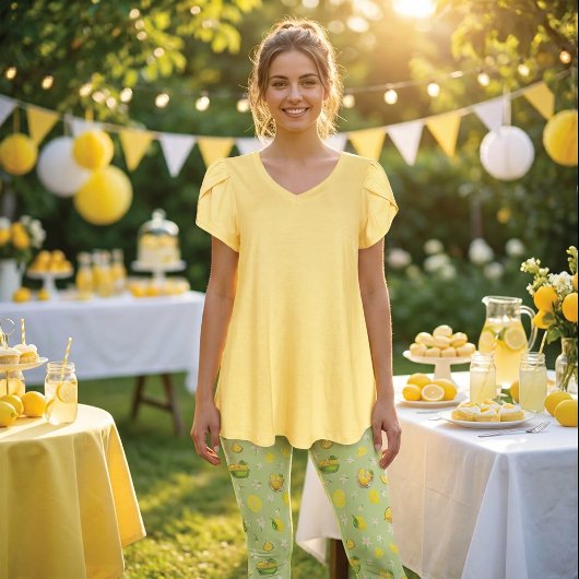 Zitronen-Sommer-Muster-Leggings Leggings