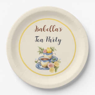 Zitronen-Teetasse-After-Noon-Tea-Party-Papiertelle Pappteller