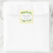 Zitronen-Themen-Hochzeitsdusche-Adressaufkleber Quadratischer Aufkleber (Tasche)