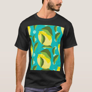 Zitronen Tupfen: Blauer Hintergrund. T-Shirt