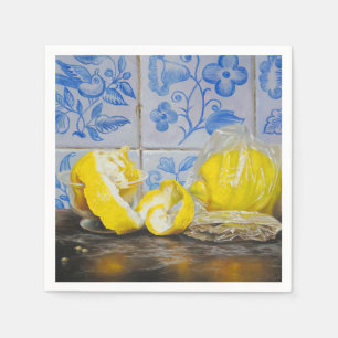 Zitronen und Azulejos – Klassisches Blau und Gelb Serviette