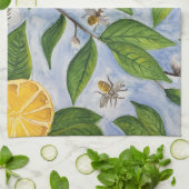 Zitronen und Bienen Geschirrtuch (Gefaltet)