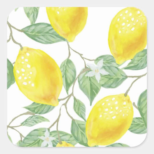 Zitronen und Blätter Aufkleber (Vorderseite)