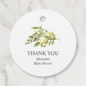 Zitronen und Blätter Boho schicke personalisierte  Geschenkanhänger (Rückseite)