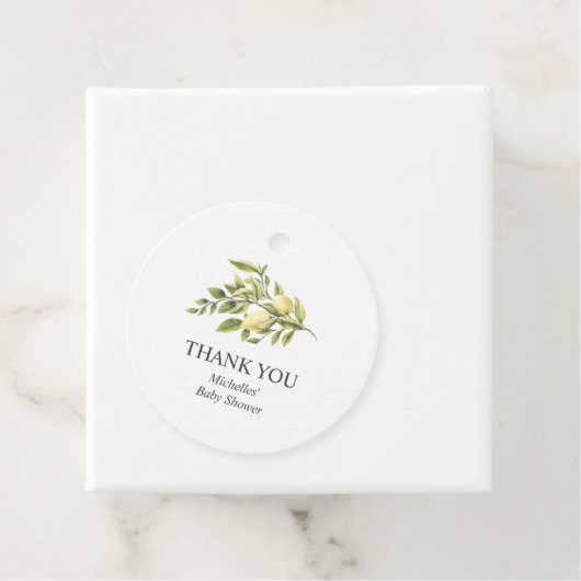 Zitronen und Blätter Boho schicke personalisierte Geschenkanhänger (Beispiel)