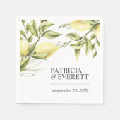 Zitronen und Blätter Boho schicke personalisierte Serviette (Vorderseite)