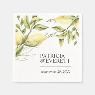 Zitronen und Blätter Boho schicke personalisierte Serviette