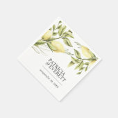 Zitronen und Blätter Boho schicke personalisierte  Serviette (Ecke)