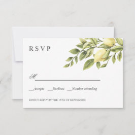 Zitronen und Blätter Boho WEDDING Classic UAWG RSVP Karte