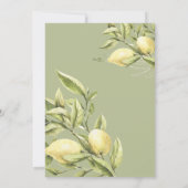 Zitronen und Blätter Botanische Hochzeit Einladung (Rückseite)