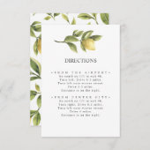 Zitronen und Blätter | Chic rustic WEDDING Directi Begleitkarte (Vorne/Hinten)