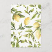 Zitronen und Blätter | Chic rustic WEDDING Directi Begleitkarte (Rückseite)