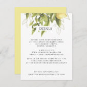 Zitronen und Blätter | Details zur gelben Chic-WED Begleitkarte (Vorne/Hinten)