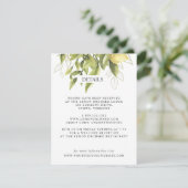 Zitronen und Blätter | Details zur gelben Chic-WED Begleitkarte (Stehend Vorderseite)