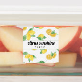 Zitronen und Blätter Essenzielle Ölwalzen Flaschen Etiketten (Befestigt)