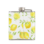 Zitronen und Blätter Flachmann (Rückseite)