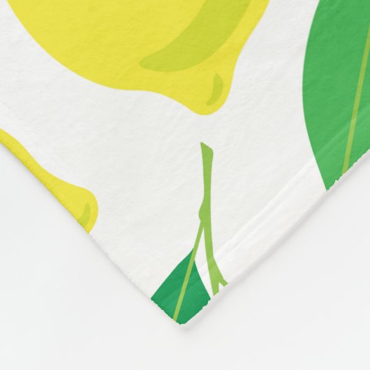 Zitronen und Blätter Fleecedecke (Ecke)