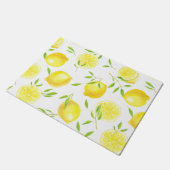 Zitronen und Blätter Fußmatte (Schrägansicht)