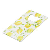 Zitronen und Blätter Geldbeutel Flaschenöffner (Rückseite Schrägansicht)