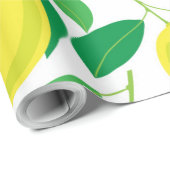 Zitronen und Blätter Geschenkpapier (Rolleneckpunkt)