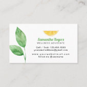 Zitronen und Blätter Grundöl Visitenkarte (Rückseite)