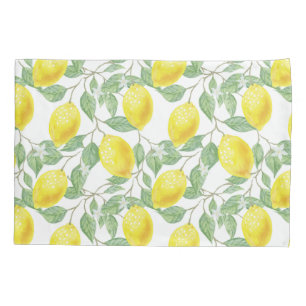 Zitronen und Blätter Kissenbezug