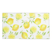 Zitronen und Blätter Kissenbezug (Rückseite-Links)